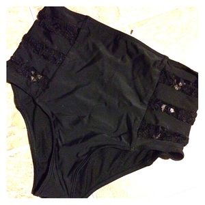 high waisted lace bikini bottoms