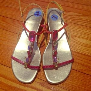 NINE WEST WEDGE SANDAL SIZE 7 1/2