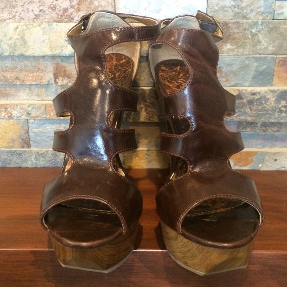 Brown Strap Platforms - Picture 2 of 4
