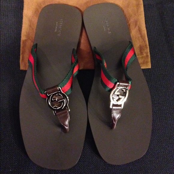 Authentic GUCCI - brown thong sandals