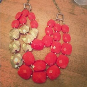 Coral and Gold summer necklace