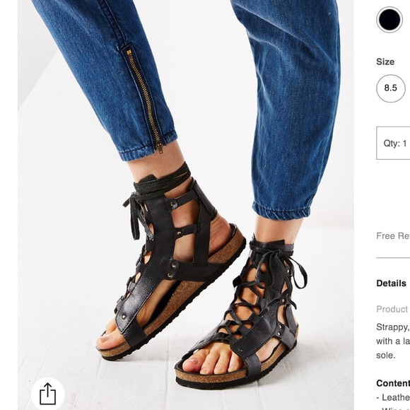 Urban Outfitters Shoes - UO Silence + Noise Zeda Leather Gladiator Sandals