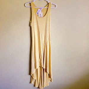 Striped Yellow and Gray High-Low Dress 💗
