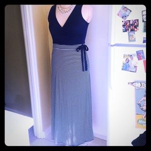 BUNDLED: Blue and White Striped Maxi Dress Size L