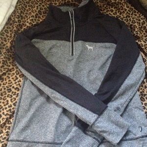 Black and gray PINK sport half zip