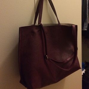 Vegan leather tote