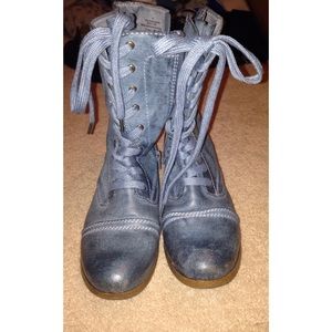 Blue Combat Boots