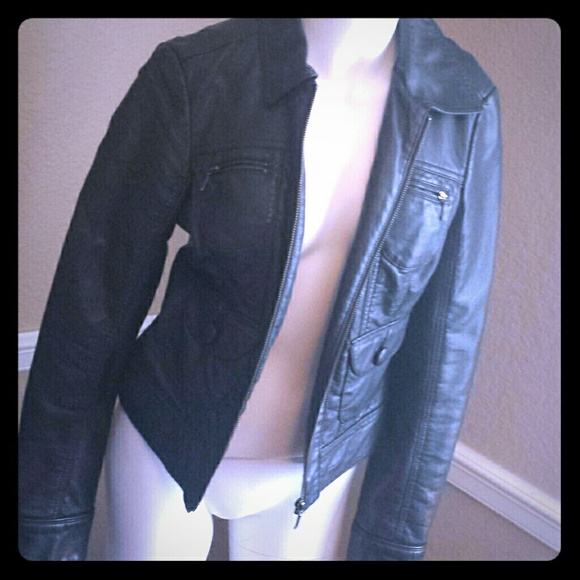 Dark navy blue pleather jacket