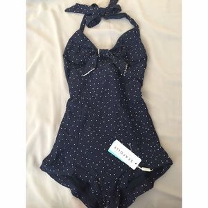 Seafolly Harlow Tie Front Maillot Polka Dot 1Piece