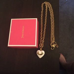 Juicy Couture gold necklace w/ solid white heart