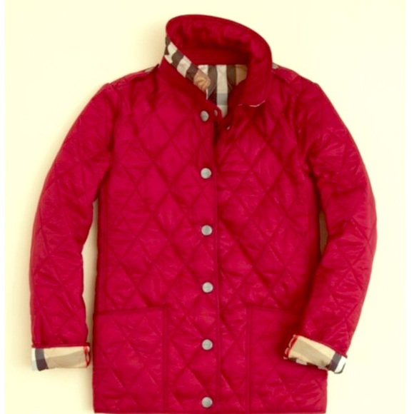 Red Burberry trench coat