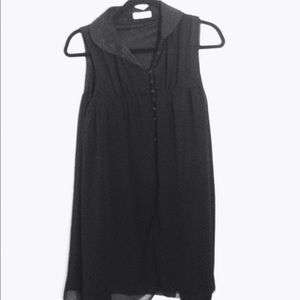 LF | MILLAU | Sleeveless Collared Black Button Top