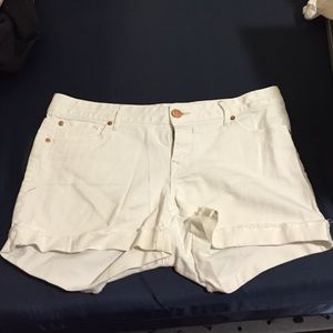 White denim shorts