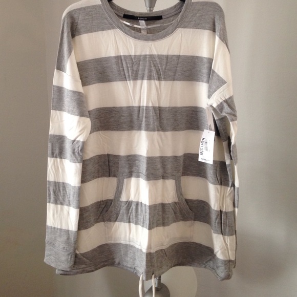 Kensie Stripe French Terry Sweatshirt