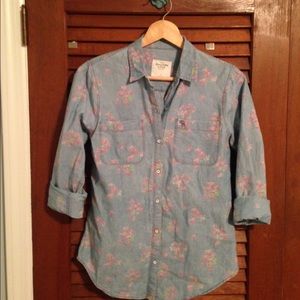 Floral chambray shirt