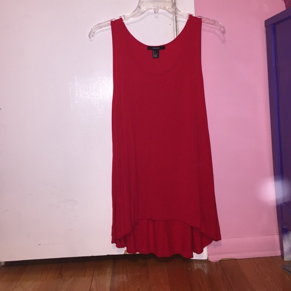 red flowy tank top