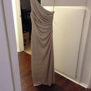 Gold one shoulder dress
