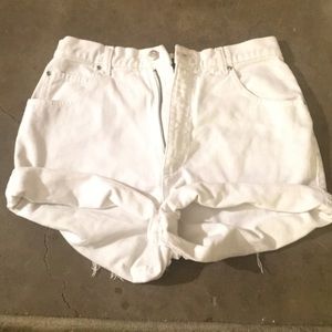 High waisted white shorts