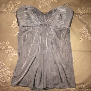 BCBG grey strapless top, XS