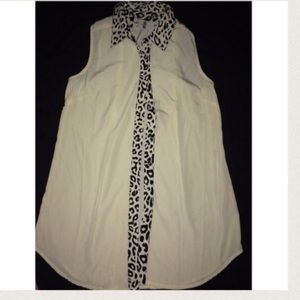 Leopard print button up