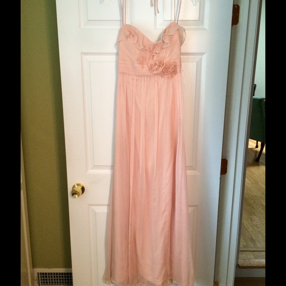 Amsale Sz. 4 blush silk chiffon bridesmaid dress