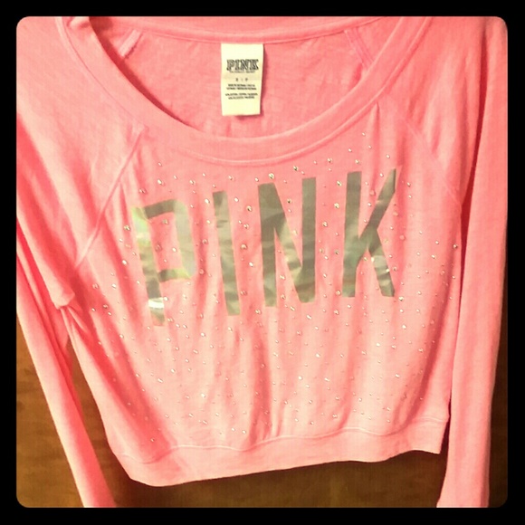Long sleeve PINK crop top