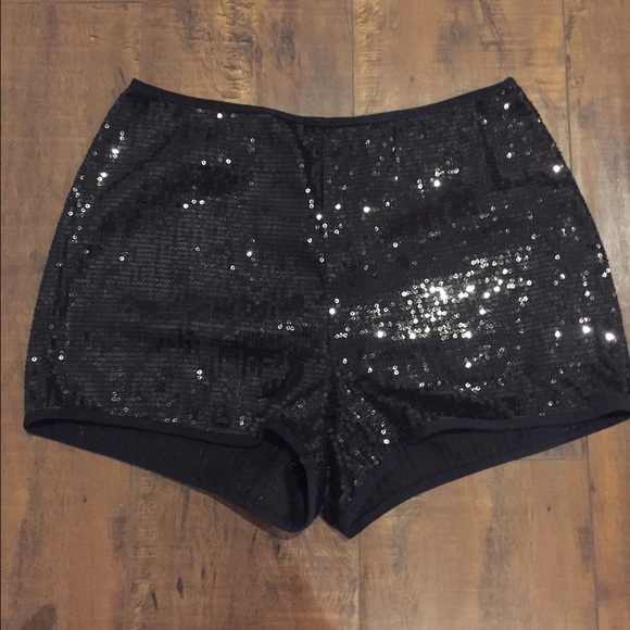 Black sparkly shorts