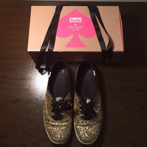 🆕 Kate Spade Gold Glitter Keds