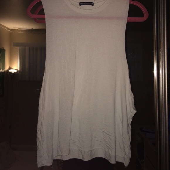 Brandy Melville white to blue ombré muscle tank💎