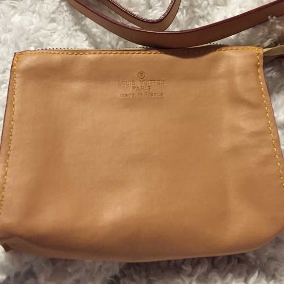 Tan leather wristlet