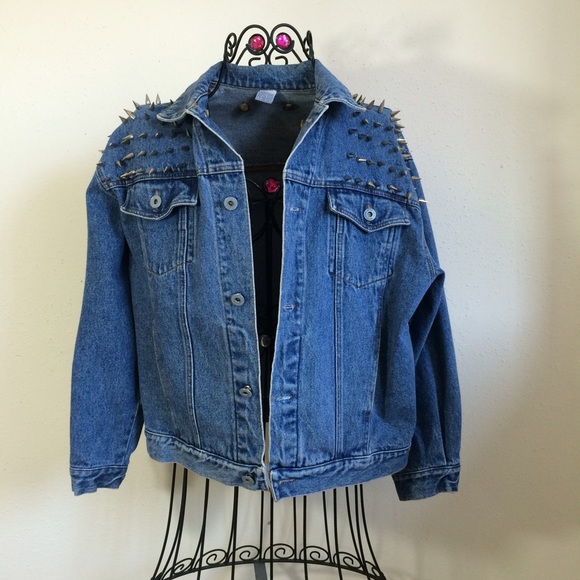 Jackets & Blazers - Studded  Spike Jean Jacket