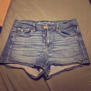 AE Stretch jean shorts.