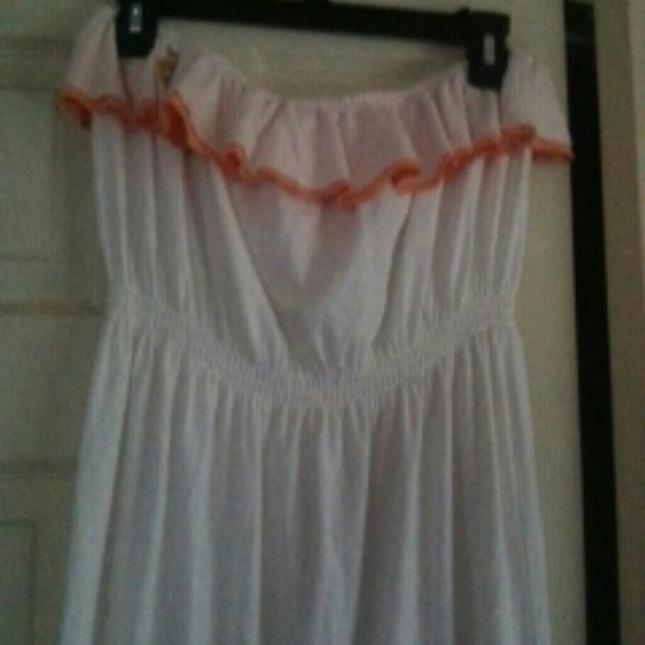 Cream and coral dress