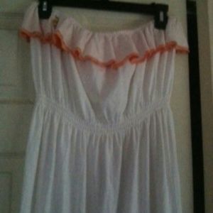 Cream and coral dress