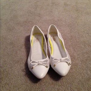 White pointy toe flats