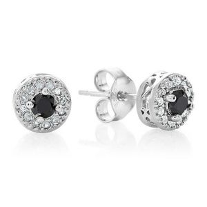 Womens Black Diamond earrings