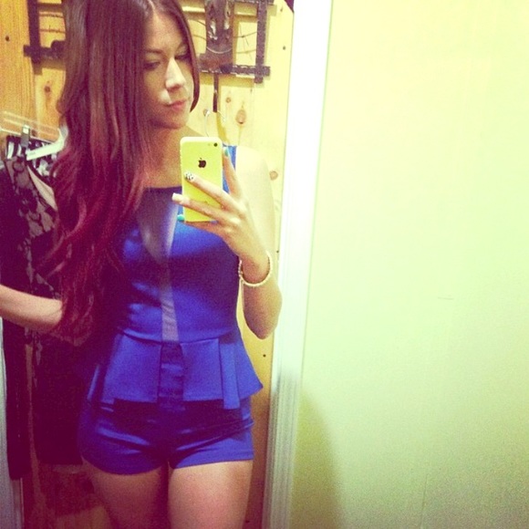 Short blue jumpsuit