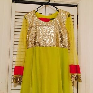 GORGEOUS Neon Yellow and Neon Pink Anarkali suit!