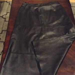 Black Leather Long Skirt