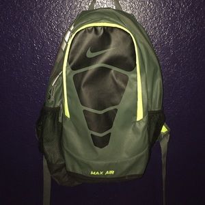 Forest green and neon Nike backpack