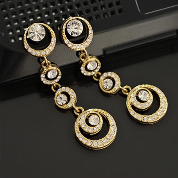 Circle Drop Earrings - Picture 2 of 4