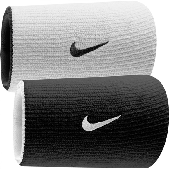 New Nike Home Away Double Wide Wristband BlackGrey