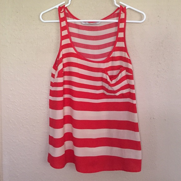 Zara Red & Beige Stripe Tank - Picture 2 of 4