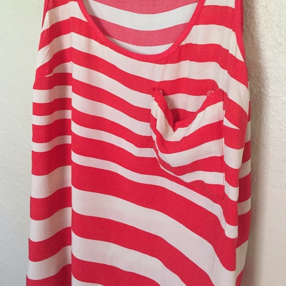 Zara Red & Beige Stripe Tank - Picture 4 of 4