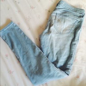 hollister light washed jeggings