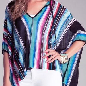 NWT Bebe Striped Sweater Kaftan Top