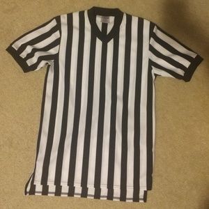 Black and white referee athletic shirt