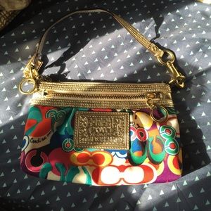 Authentic coach polly wristlet
