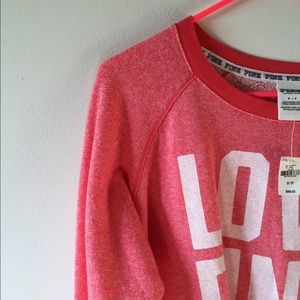 PINK VS Boyfriend Fit Coral Sweatshirt