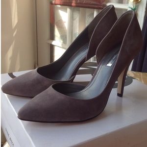 BCBGeneration Gorgeous Grey Suede Heels